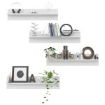 vidaXL Rafturi de perete, 4 buc., alb, 80x11,5x18 cm, PAL