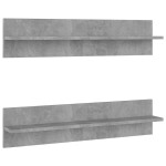 vidaXL Rafturi de perete 2 buc. gri beton 80x11,5x18 cm lemn prelucrat vidaXL Rafturi de perete 2 buc. gri beton 80x11,5x18 cm lemn prelucrat