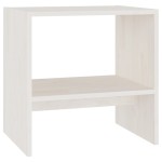 vidaXL Noptieră, alb, 40x30,5x40 cm, lemn masiv de pin