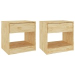 vidaXL Noptiere, 2 buc., 40x31x40 cm, lemn masiv de pin