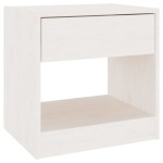 vidaXL Noptiere, 2 buc., alb, 40x31x40 cm, lemn masiv de pin