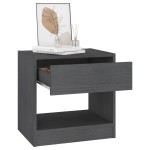 vidaXL Noptiere, 2 buc., gri, 40x31x40 cm, lemn masiv de pin vidaXL Noptiere, 2 buc., gri, 40x31x40 cm, lemn masiv de pin