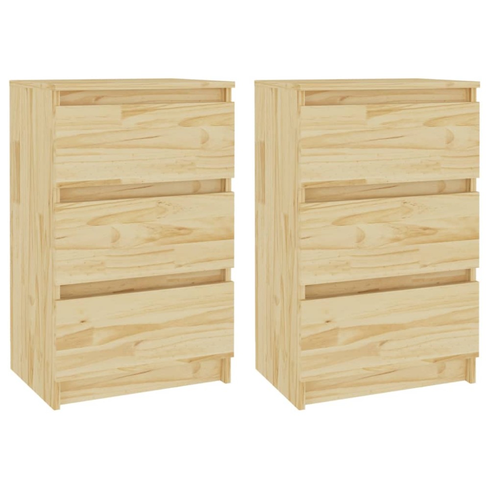vidaXL Noptiere, 2 buc., 40x29,5x64 cm, lemn masiv de pin
