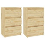 vidaXL Noptiere, 2 buc., 40x29,5x64 cm, lemn masiv de pin