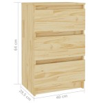 vidaXL Noptiere, 2 buc., 40x29,5x64 cm, lemn masiv de pin