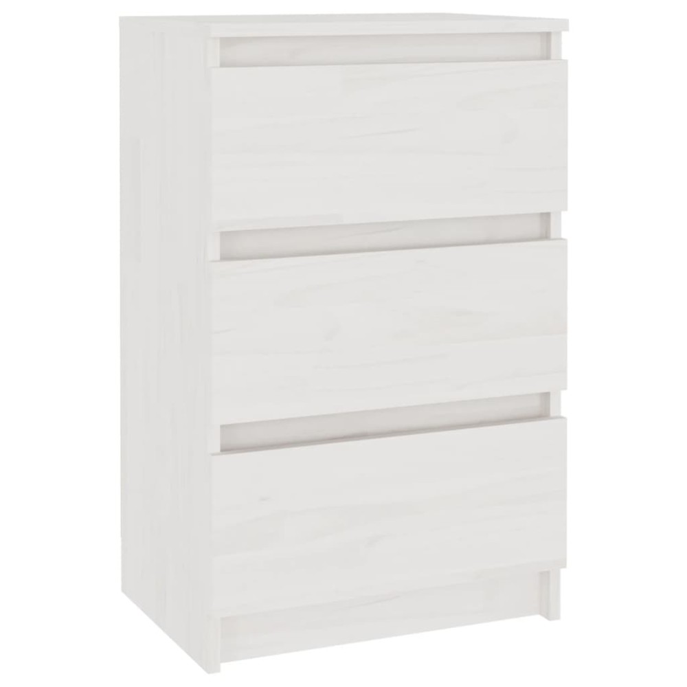 vidaXL Noptieră, alb, 40x29,5x64 cm, lemn masiv de pin