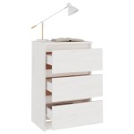 vidaXL Noptieră, alb, 40x29,5x64 cm, lemn masiv de pin