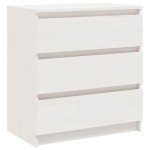 vidaXL Noptieră, alb, 60x36x64 cm, lemn masiv de pin