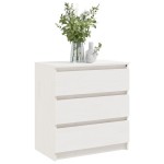 vidaXL Noptieră, alb, 60x36x64 cm, lemn masiv de pin