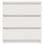 vidaXL Noptieră, alb, 60x36x64 cm, lemn masiv de pin