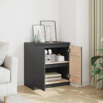vidaXL Dulap lateral, gri, 60x36x65 cm, lemn masiv de pin