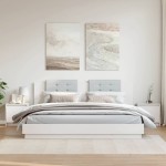 vidaXL Noptiere, 2 buc., alb, 40x30,5x40 cm, lemn masiv de pin