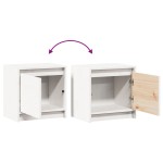 vidaXL Noptiere, 2 buc., alb, 40x30,5x40 cm, lemn masiv de pin