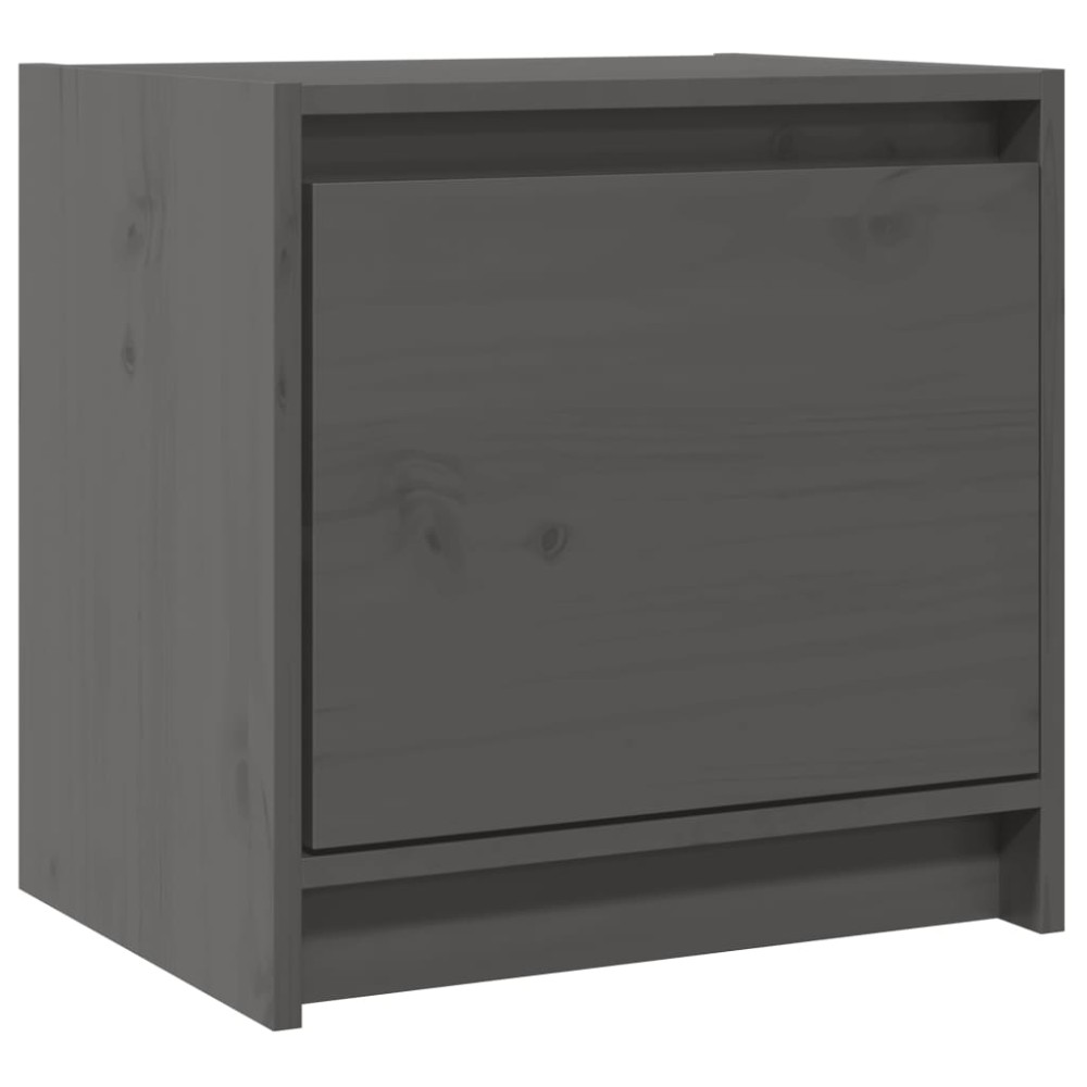vidaXL Noptiere, 2 buc., gri, 40x30,5x40 cm, lemn masiv de pin