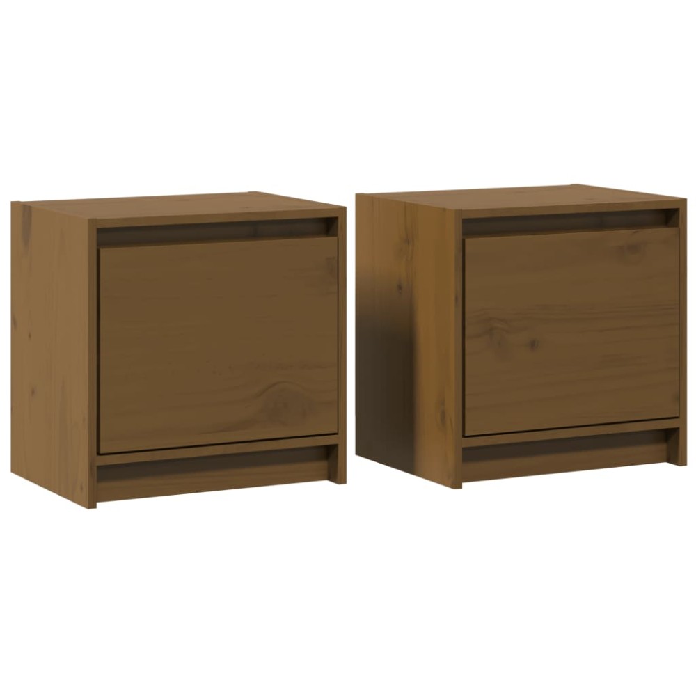 vidaXL Noptiere, 2 buc., maro miere, 40x30,5x40 cm, lemn masiv de pin