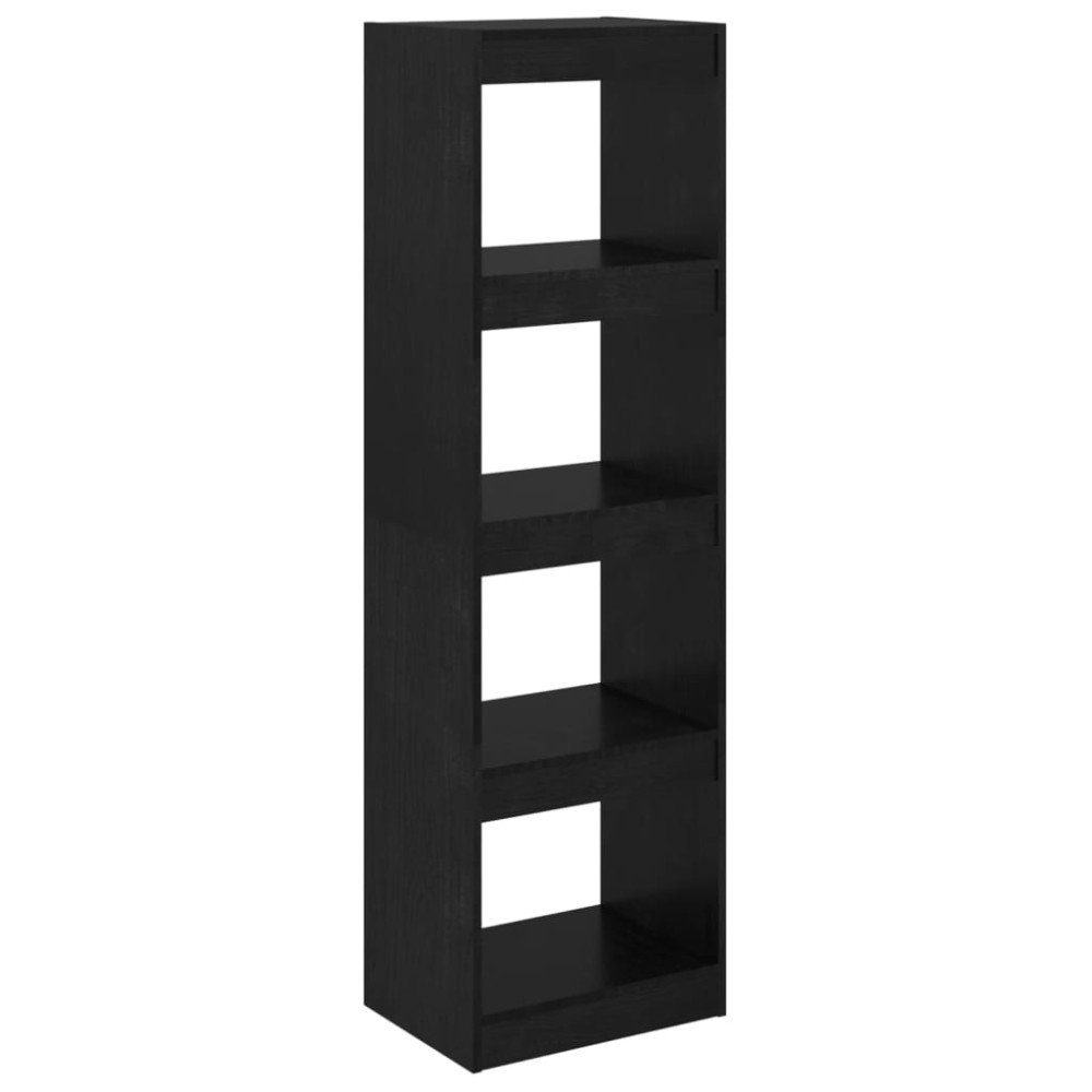 vidaXL Bibliotecă/Separator cameră, negru, 40x30x135,5 cm, lemn de pin