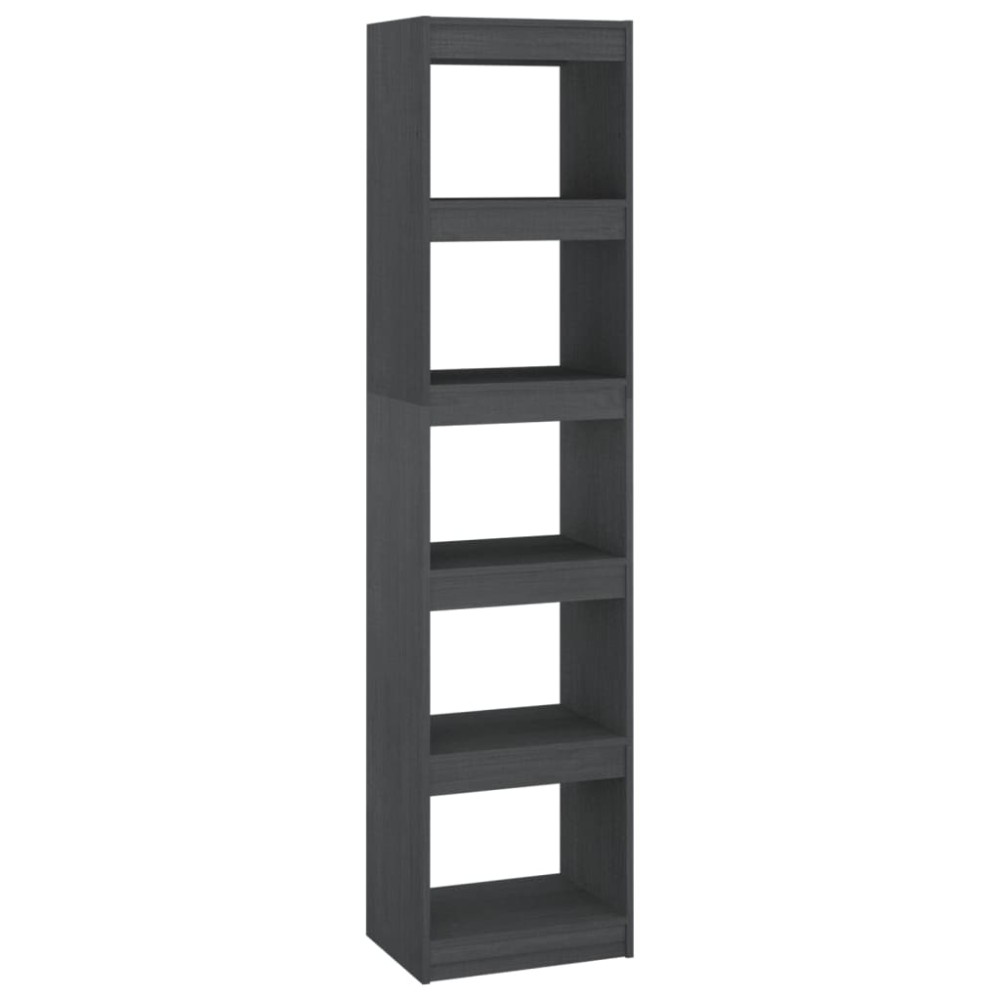 vidaXL Bibliotecă/Separator cameră, gri, 40x30x167,5 cm lemn masiv pin