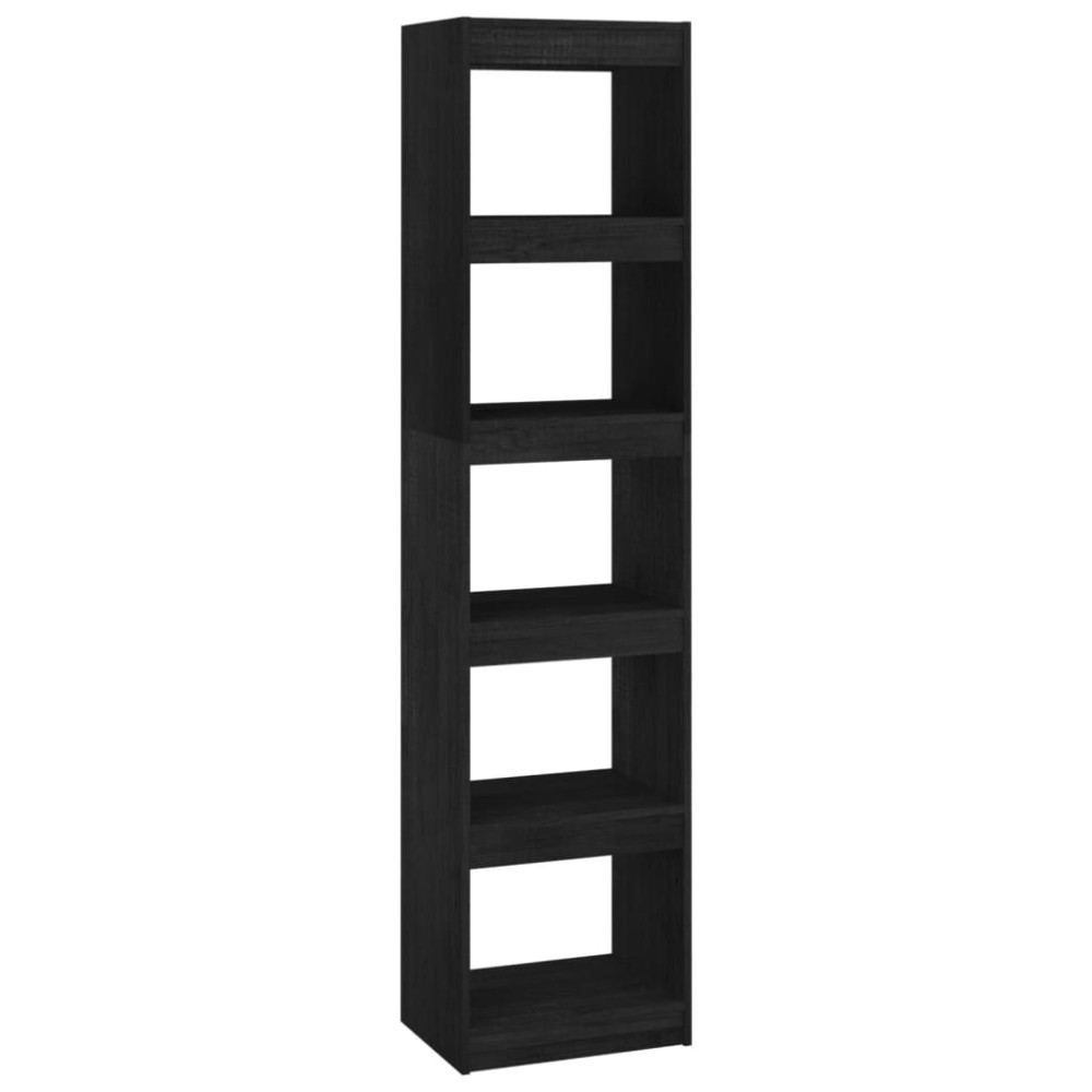 vidaXL Bibliotecă/Separator cameră negru 40x30x167,5 cm lemn masiv pin