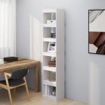 vidaXL Bibliotecă/Separator cameră, alb, 40x30x199 cm, lemn masiv pin vidaXL Bibliotecă/Separator cameră, alb, 40x30x199 cm, lemn masiv pin