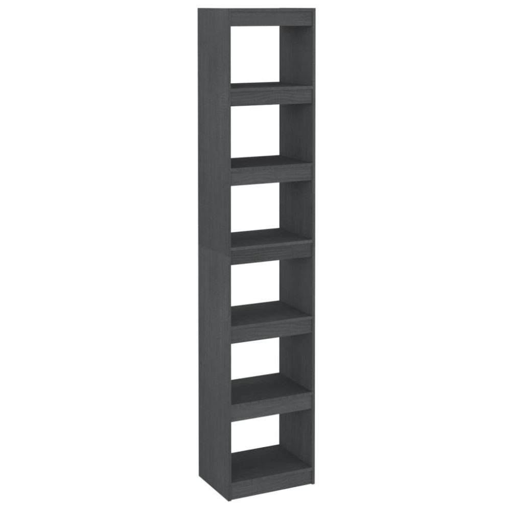 vidaXL Bibliotecă/Separator cameră, gri, 40x30x199 cm, lemn masiv pin