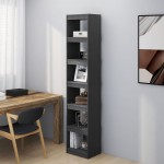 vidaXL Bibliotecă/Separator cameră, gri, 40x30x199 cm, lemn masiv pin vidaXL Bibliotecă/Separator cameră, gri, 40x30x199 cm, lemn masiv pin
