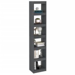 vidaXL Bibliotecă/Separator cameră, gri, 40x30x199 cm, lemn masiv pin vidaXL Bibliotecă/Separator cameră, gri, 40x30x199 cm, lemn masiv pin