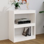 vidaXL Bibliotecă/Separator cameră,alb,60x30x71,5 cm,lemn masiv de pin vidaXL Bibliotecă/Separator cameră,alb,60x30x71,5 cm,lemn masiv de pin