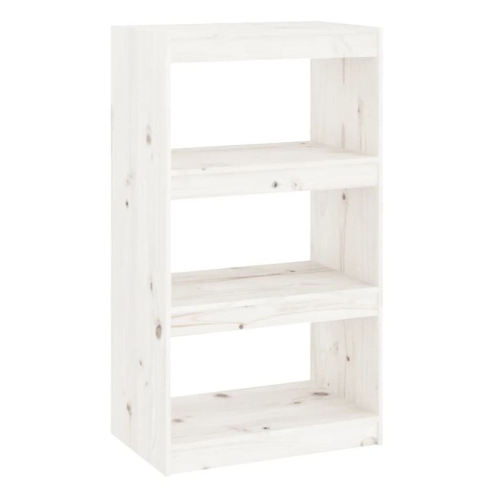 vidaXL Bibliotecă/Separator cameră alb 60x30x103,5 cm lemn masiv pin