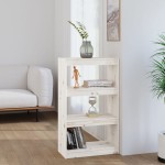 vidaXL Bibliotecă/Separator cameră alb 60x30x103,5 cm lemn masiv pin vidaXL Bibliotecă/Separator cameră alb 60x30x103,5 cm lemn masiv pin