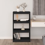 vidaXL Bibliotecă/Separator cameră negru 60x30x103,5 cm lemn masiv pin