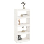 vidaXL Bibliotecă/Separator cameră alb 60x30x135,5 cm lemn masiv pin vidaXL Bibliotecă/Separator cameră alb 60x30x135,5 cm lemn masiv pin