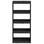 vidaXL Bibliotecă/Separator cameră negru 60x30x135,5 cm lemn masiv pin