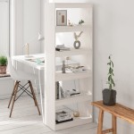 vidaXL Bibliotecă/Separator cameră, alb, 60x30x167,5cm, lemn masiv pin