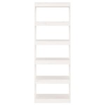 vidaXL Bibliotecă/Separator cameră, alb, 60x30x167,5cm, lemn masiv pin