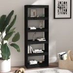 vidaXL Bibliotecă/Separator cameră negru 60x30x167,5 cm lemn masiv pin