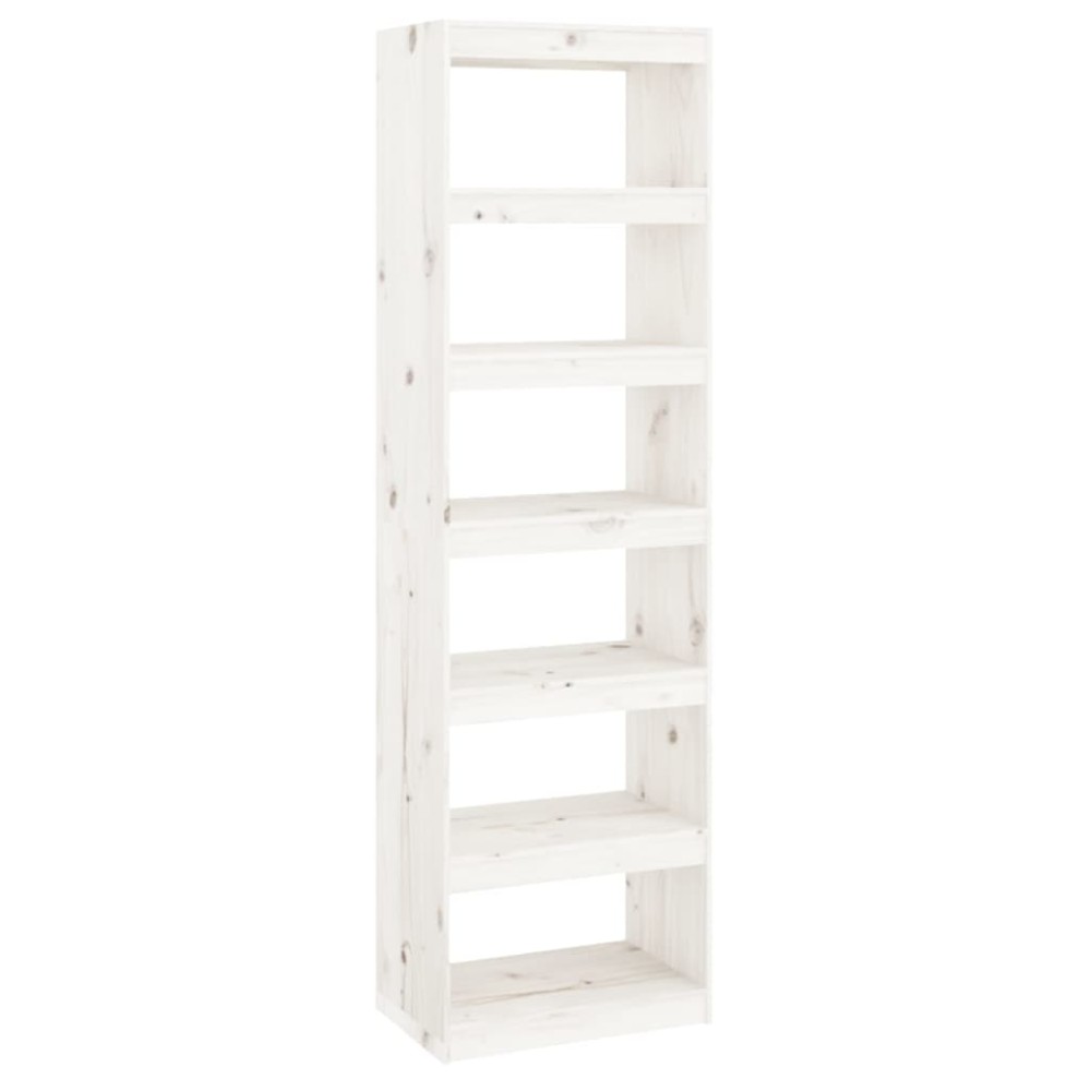 vidaXL Bibliotecă/Separator cameră alb 60x30x199,5 cm lemn masiv pin