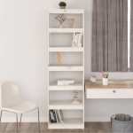 vidaXL Bibliotecă/Separator cameră alb 60x30x199,5 cm lemn masiv pin
