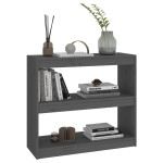 vidaXL Bibliotecă/Separator cameră gri 80x30x71,5 cm lemn masiv de pin vidaXL Bibliotecă/Separator cameră gri 80x30x71,5 cm lemn masiv de pin
