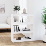 vidaXL Bibliotecă/Separator cameră alb, 80x30x103,5 cm, lemn masiv pin vidaXL Bibliotecă/Separator cameră alb, 80x30x103,5 cm, lemn masiv pin