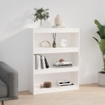 vidaXL Bibliotecă/Separator cameră alb, 80x30x103,5 cm, lemn masiv pin vidaXL Bibliotecă/Separator cameră alb, 80x30x103,5 cm, lemn masiv pin