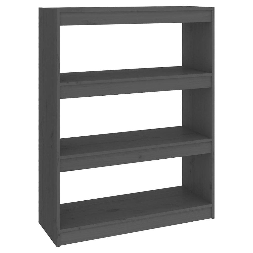 vidaXL Bibliotecă/Separator cameră gri, 80x30x103,5 cm lemn masiv pin