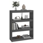 vidaXL Bibliotecă/Separator cameră gri, 80x30x103,5 cm lemn masiv pin vidaXL Bibliotecă/Separator cameră gri, 80x30x103,5 cm lemn masiv pin