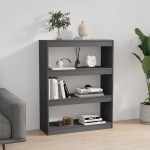 vidaXL Bibliotecă/Separator cameră gri, 80x30x103,5 cm lemn masiv pin vidaXL Bibliotecă/Separator cameră gri, 80x30x103,5 cm lemn masiv pin