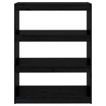 vidaXL Bibliotecă/Separator cameră negru 80x30x103,5 cm lemn masiv pin
