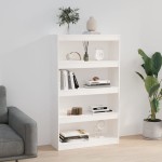 vidaXL Bibliotecă/Separator cameră alb, 80x30x135,5 cm, lemn masiv pin vidaXL Bibliotecă/Separator cameră alb, 80x30x135,5 cm, lemn masiv pin