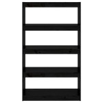 vidaXL Bibliotecă/Separator cameră negru 80x30x135,5 cm lemn masiv pin