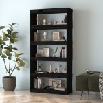 vidaXL Bibliotecă/Separator cameră negru 80x30x167,4 cm lemn masiv pin vidaXL Bibliotecă/Separator cameră negru 80x30x167,4 cm lemn masiv pin
