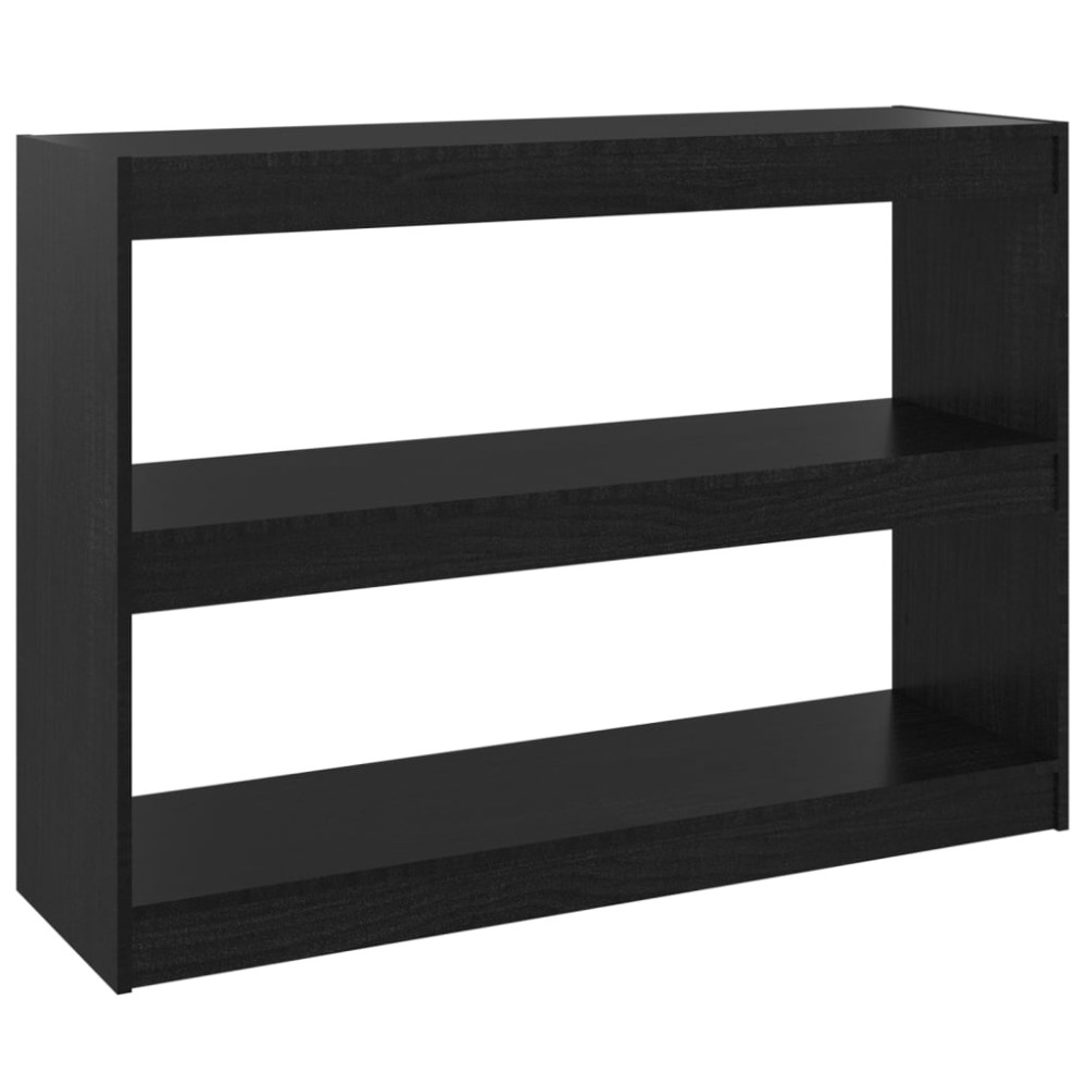 vidaXL Bibliotecă/Separator cameră, negru, 100x30x71,5 cm, lemn de pin