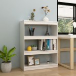 vidaXL Bibliotecă/Separator cameră, alb, 100x30x103 cm, lemn masiv pin vidaXL Bibliotecă/Separator cameră, alb, 100x30x103 cm, lemn masiv pin