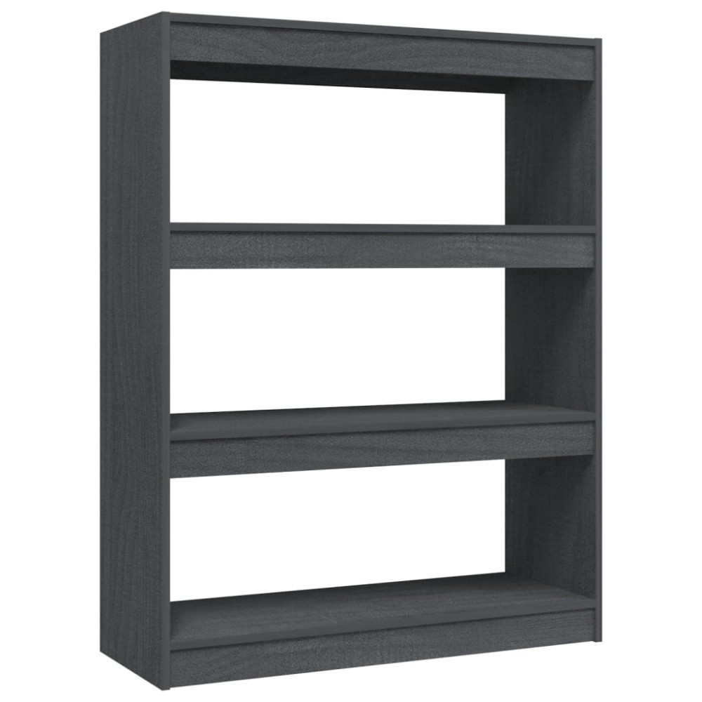 vidaXL Bibliotecă/Separator cameră, gri, 100x30x103 cm, lemn masiv pin